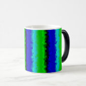 Groen blauw abstract 3D regenboogpatroon Magische Mok (Voorkant rechts)