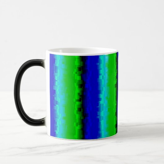 Groen blauw abstract 3D regenboogpatroon Magische Mok (Links)