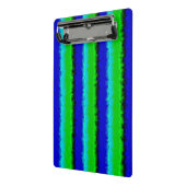 Groen blauw abstract 3D regenboogpatroon Mini Klembord (Angled2)
