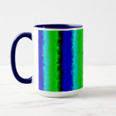Groen blauw abstract 3D regenboogpatroon Mok (Links)