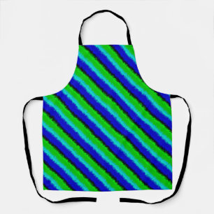 Groen blauw abstract 3D regenboogpatroon Schort