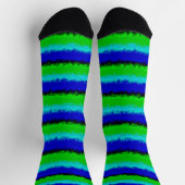 Groen blauw abstract 3D regenboogpatroon Sokken (Top)