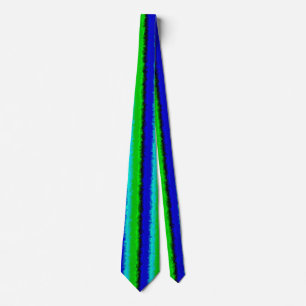 Groen blauw abstract 3D regenboogpatroon Stropdas