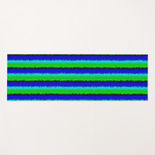 Groen blauw abstract 3D regenboogpatroon Yogamat (Voorkant (horizontaal))