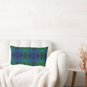 Groen blauw Abstract Star-patroon Kussen