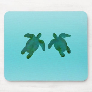 Groen Blauw Aquarel Oceaan Zeeschildpadden Muismat