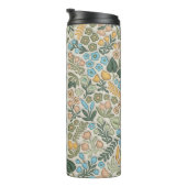 Groen Blauw Boho Bloemen 3D Effect Mama Thermosbeker (Geroteerd rechts)