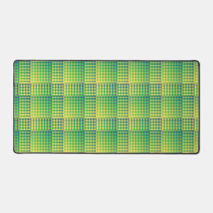 Groen Blauw Dambord Abstract Patroon Bureaumat