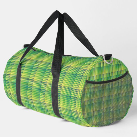 Groen Blauw Dambord Abstract Patroon Groot Plunjezak (Rechterhoek)