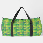 Groen Blauw Dambord Abstract Patroon Groot Plunjezak (Achterkant)