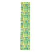 Groen Blauw Dambord Abstract Patroon Medium Tafelloper (Voorkant)