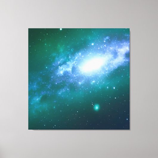 Groen blauw draaiend galaxy Stretted Canvas Afdruk (Voorkant)