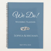 Groen Blauw en Wit- Bruiloft-Planner Planner (Voorkant)