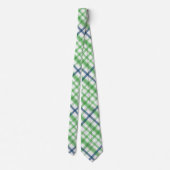 Groen blauw en wit speldenblauw stropdas (Achterkant)