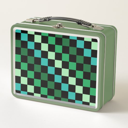 Groen blauw geruit Gingham patroon (Voorkant)
