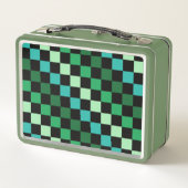 Groen blauw geruit Gingham patroon (Achterkant)