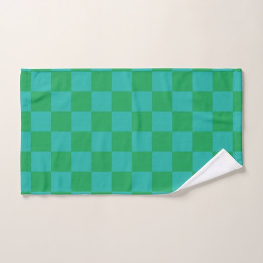 Groen blauw geruit Gingham patroon Bad Handdoek (Handdoek)