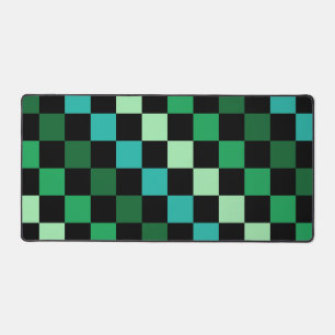 Groen Blauw Geruit Gingham Patroon Bureaumat