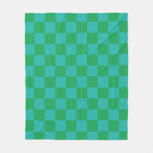 Groen blauw geruit Gingham patroon Fleece Deken