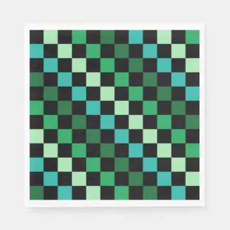Groen blauw geruit Gingham patroon Servet