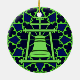 Groen/blauw Glas in lood Raincross Design Keramisch Ornament