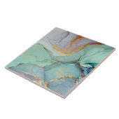 Groen Blauw Goud Marmer  Tegeltje (Zijkant)