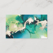 Groen blauw goud waterverf inkt visitekaartje (Achterkant)