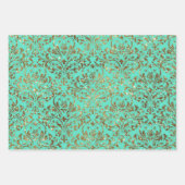 Groen blauw gouddampvlekpapier voor bloemperken inpakpapier vel (Voorkant 2)