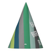 Groen blauw grijs gekleurde stripper feesthoedjes (Links)