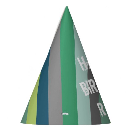 Groen blauw grijs gekleurde stripper feesthoedjes (Links)