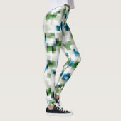 Groen blauw grijs wit Abstract patroon Leggings (Rechts)