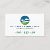 Groen Blauw Modern Landscaping Logo Visitekaartje (Voorkant)