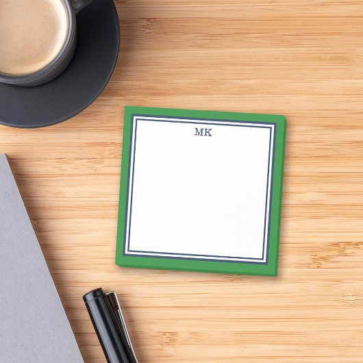 Groen blauw monogram post-it® notes