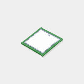 Groen blauw monogram post-it® notes (Schuin)