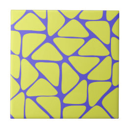 Groen Blauw Neon Geometrisch Driehoekpatroon Tegeltje