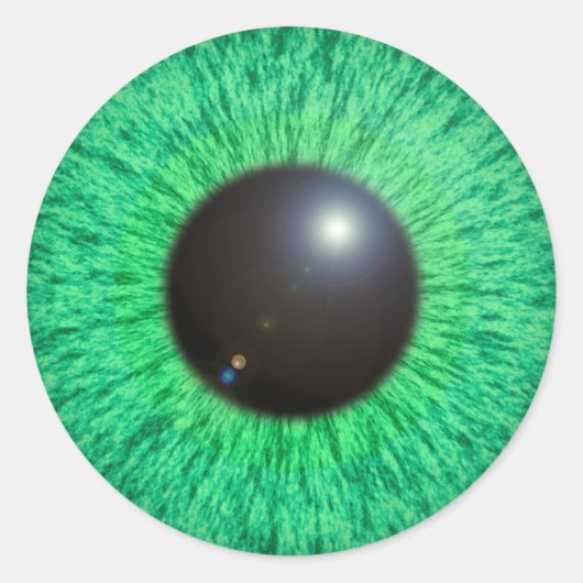 Groen blauw oog met platte Sticker (Voorkant)