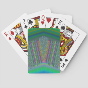 Groen blauw Paars design met afspeelkaarten ~ Orig Pokerkaarten