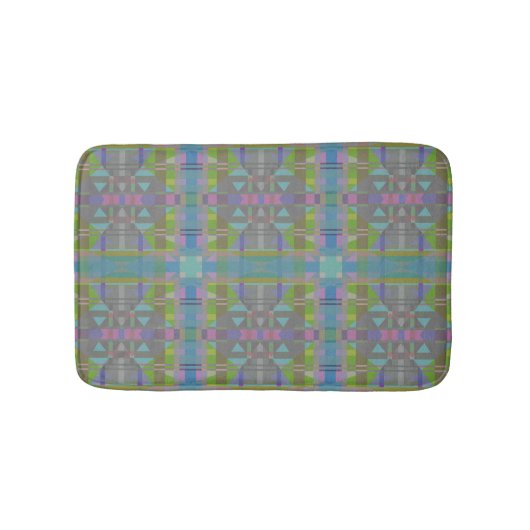 Groen blauw Paars Geometrisch Badmat (Voorkant)