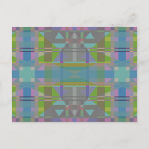 Groen blauw Paars Geometrisch Briefkaart