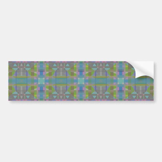 Groen blauw Paars Geometrisch Bumpersticker (Voorkant)