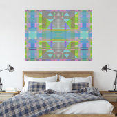 Groen blauw Paars Geometrisch Canvas Afdruk (Insitu (Slaapkamer))