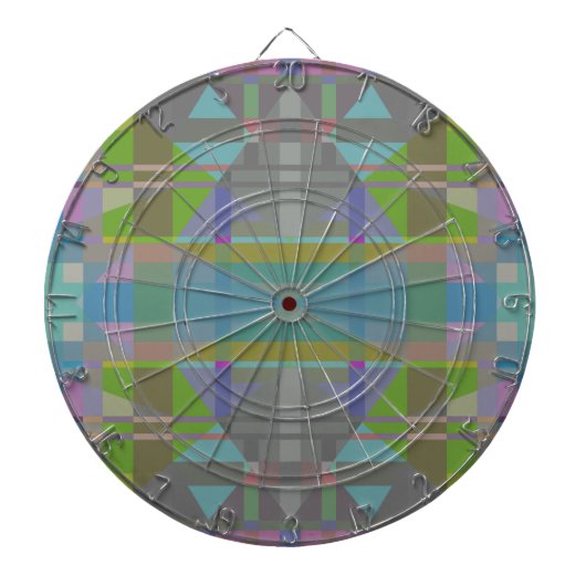 Groen blauw Paars Geometrisch Dartbord (Voorkant)