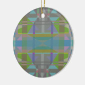 Groen blauw Paars Geometrisch Keramisch Ornament (Links)