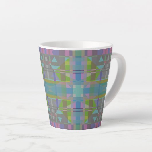 Groen blauw Paars Geometrisch Latte Mok (Rechterhoek)