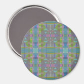 Groen Blauw Paars Geometrisch Magneet (Voorkant / Achterkant)