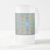 Groen blauw Paars Geometrisch Matglas Bierpul (Voorkant rechts)