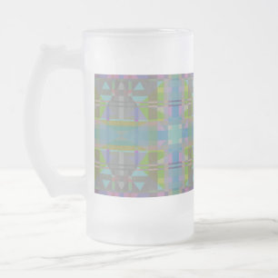 Groen blauw Paars Geometrisch Matglas Bierpul