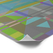 Groen blauw Paars Geometrisch Poster (Hoek)