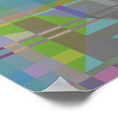 Groen blauw Paars Geometrisch Poster (Hoek)