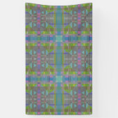 Groen blauw Paars Geometrisch Spandoek (Verticaal)